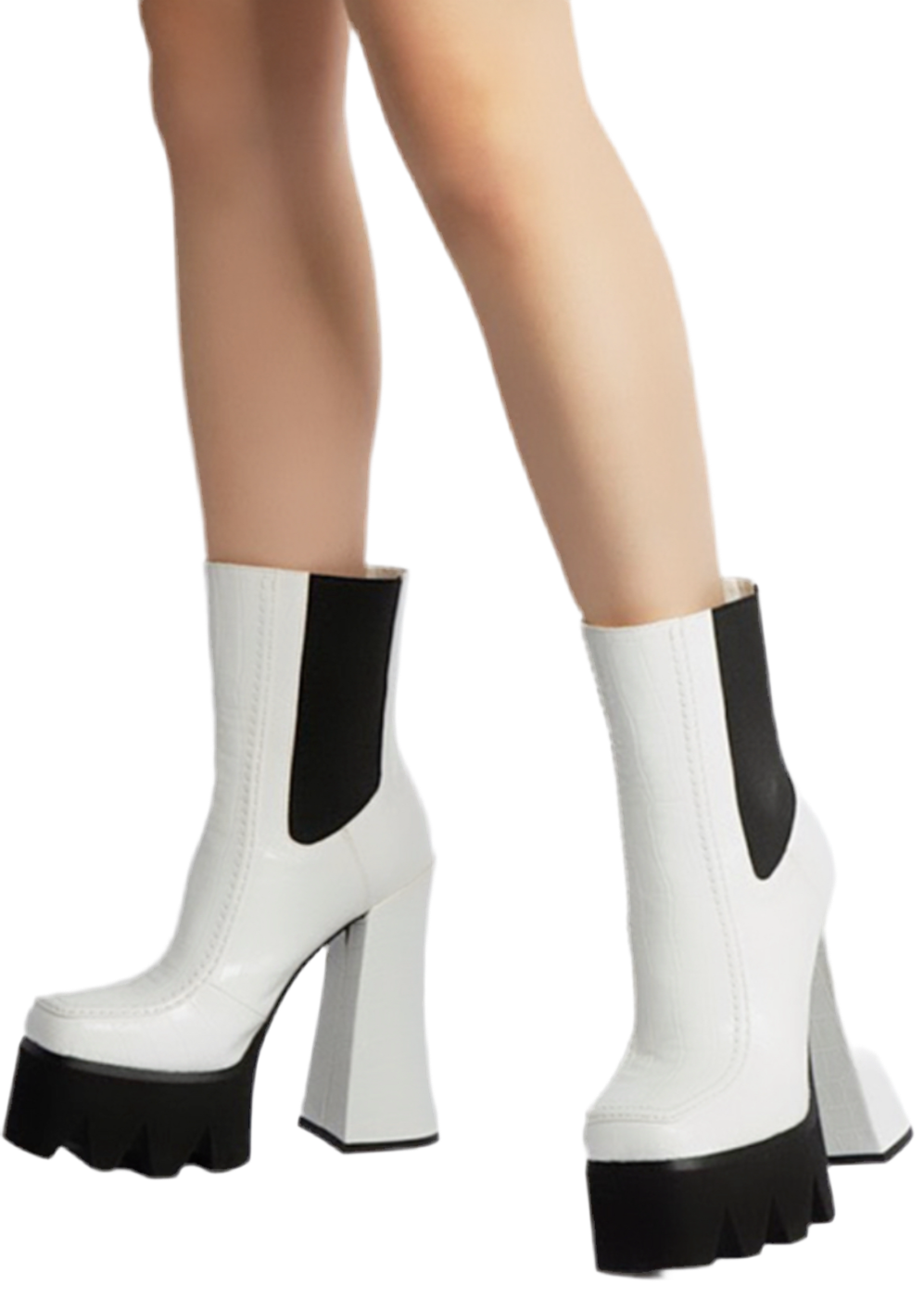 “ELIZABETH” Platform Heel Chelsea Boots