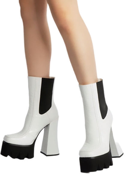 “ELIZABETH” Platform Heel Chelsea Boots