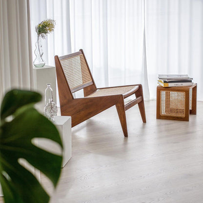 Vine Woven Japanese Square Wood Coffee Table