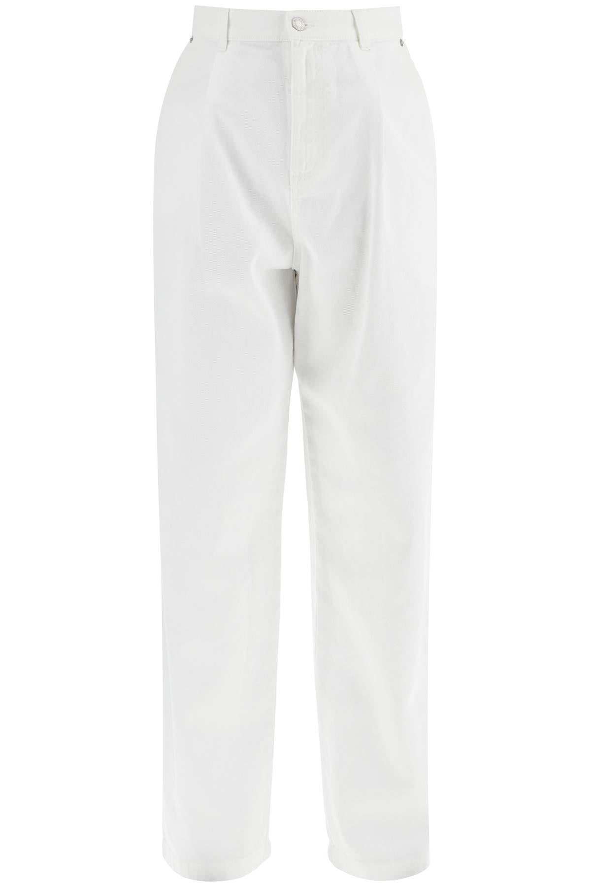 Moschino Moschino white cotton wide leg trousers