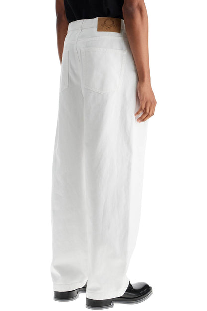 Moschino Moschino white cotton wide leg trousers