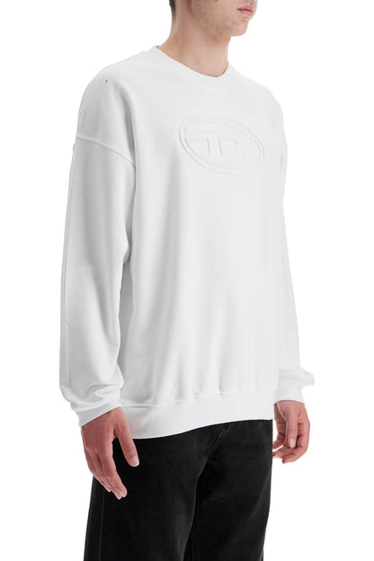 Diesel Diesel white cotton sweatshirt with raised logo for men