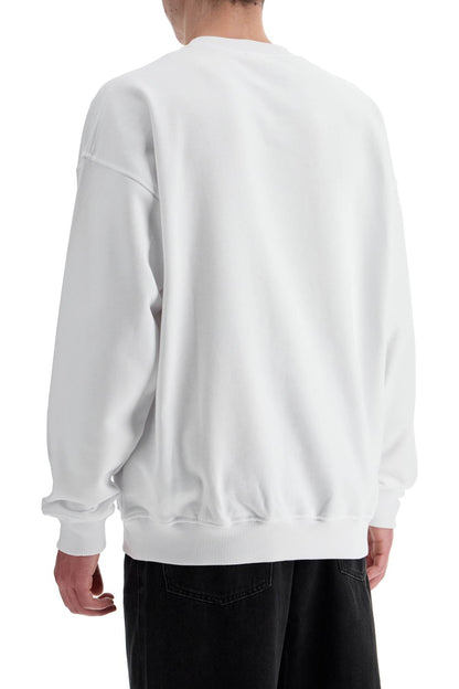 Diesel Diesel white cotton sweatshirt with raised logo for men