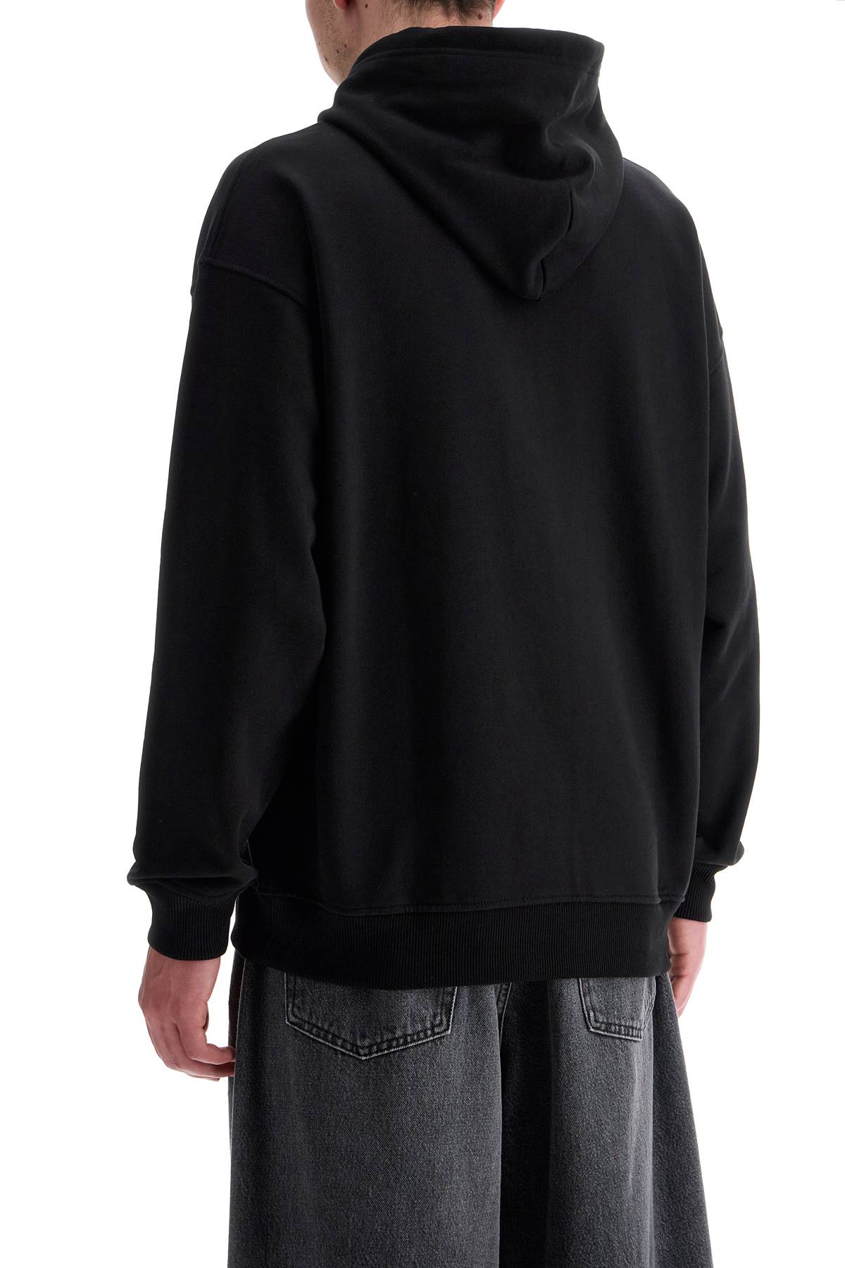 Diesel Diesel black cotton hoodie with embossed logo