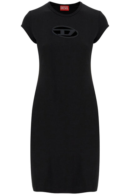 Diesel Diesel black cotton dress with central opening above the knee