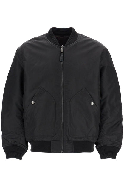 Diesel Diesel classic black nylon bomber jacket with zip and side pockets