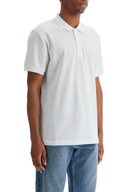 Moschino Moschino white cotton polo with delicate embroidery