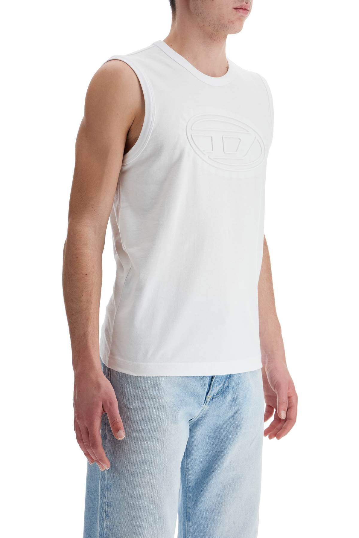 Diesel Diesel white cotton tank top with wide neckline