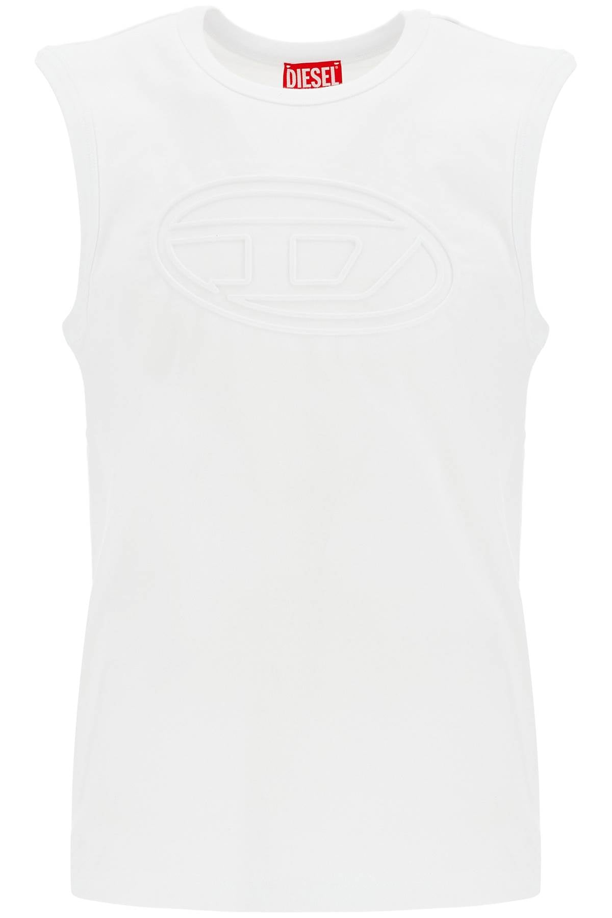 Diesel Diesel white cotton tank top with wide neckline