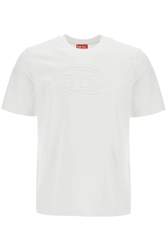 Diesel Diesel white cotton t-shirt with embossed logo t-adjust-bigoval