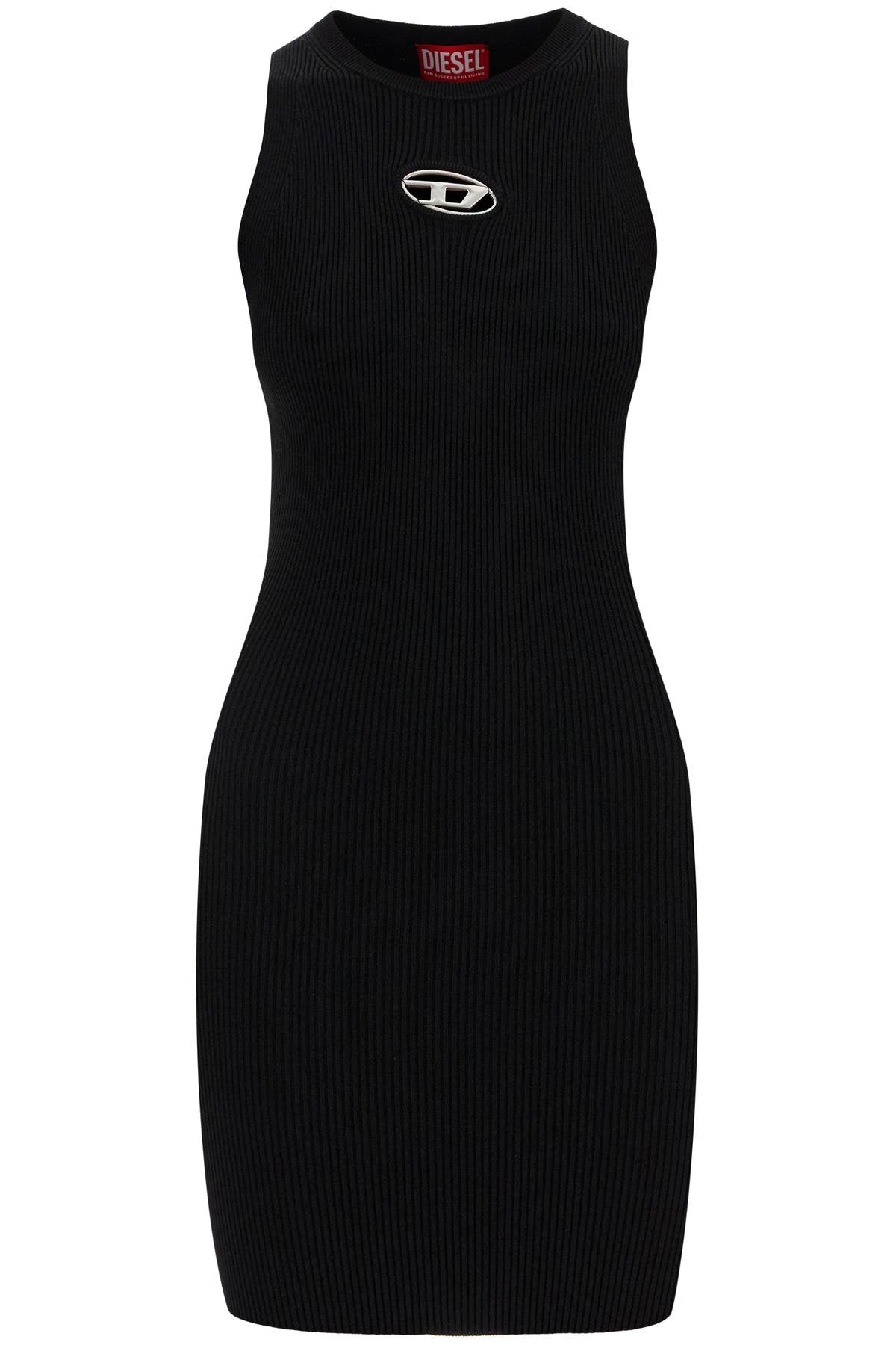 Diesel Diesel black ribbed viscose dress with wide neckline