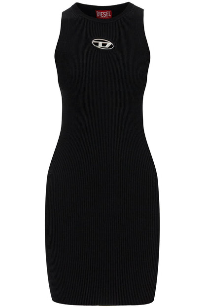 Diesel Diesel black ribbed viscose dress with wide neckline