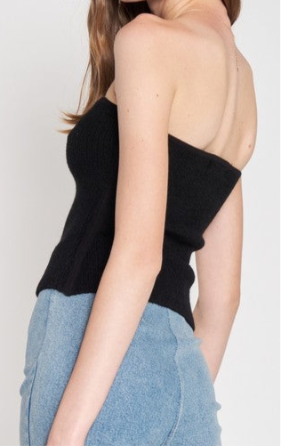 “CAMILLA” FUZZY SWATER TUBE TOP