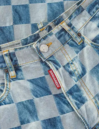 DSQUARED2 DAMIER WASH SAN DIEGO JEAN