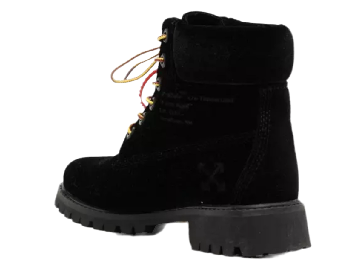 OFF-WHITE  Off White x Timberland Black Velvet Ankle Boots