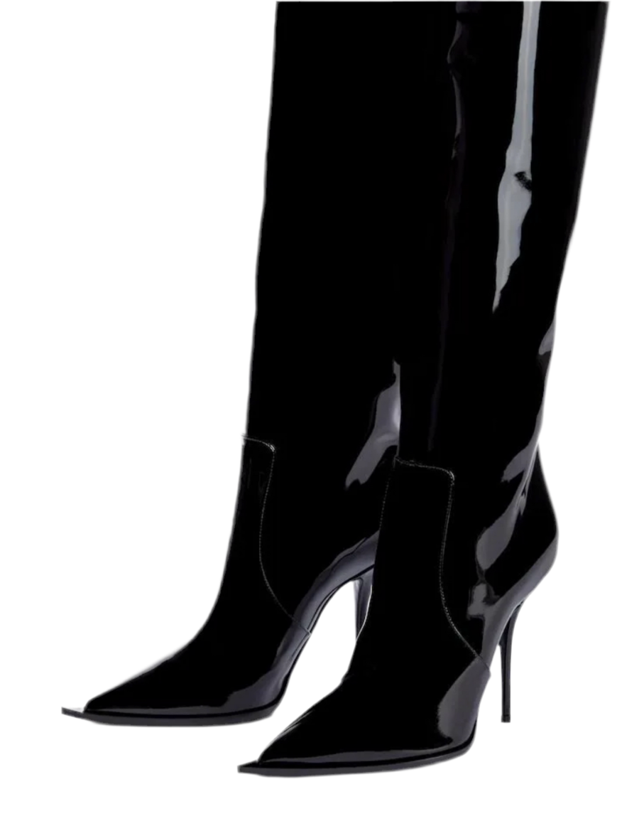 DOLCE & GABBANA Black Patent Leather Boot