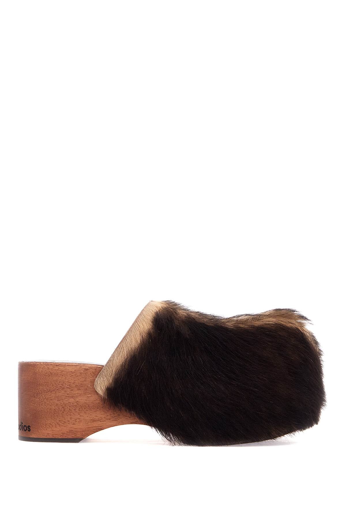 Acne Studios Acne Studios wooden clogs in pony hair