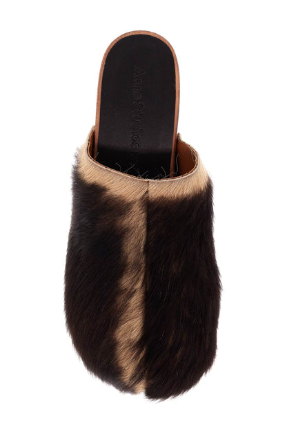 Acne Studios Acne Studios wooden clogs in pony hair