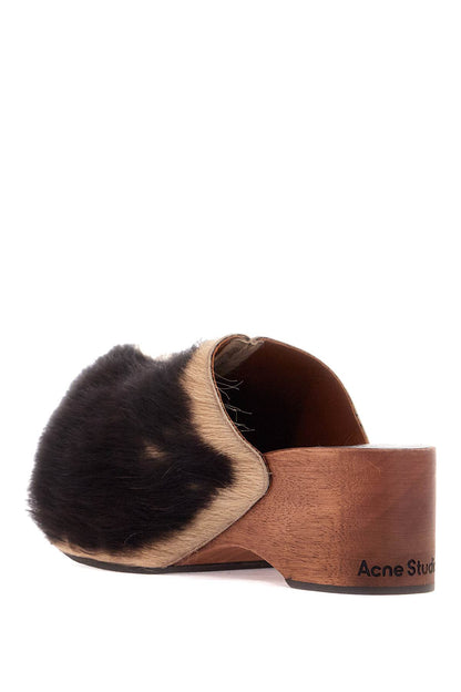 Acne Studios Acne Studios wooden clogs in pony hair