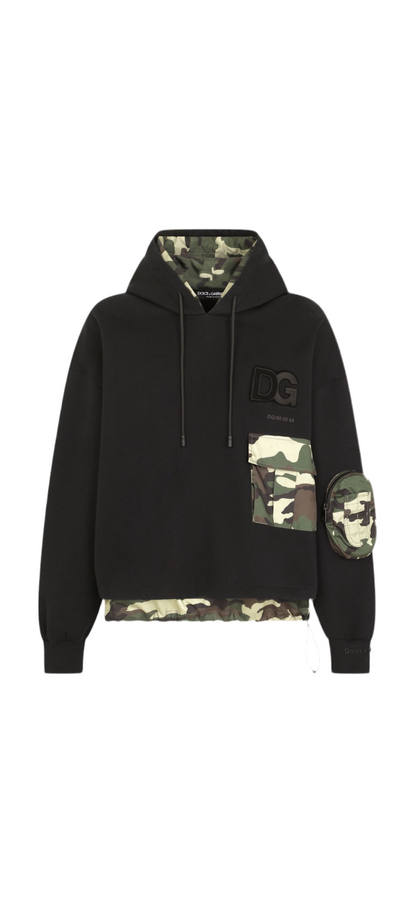 DOLCE & GABBANA Black Hooded Sweatshirt