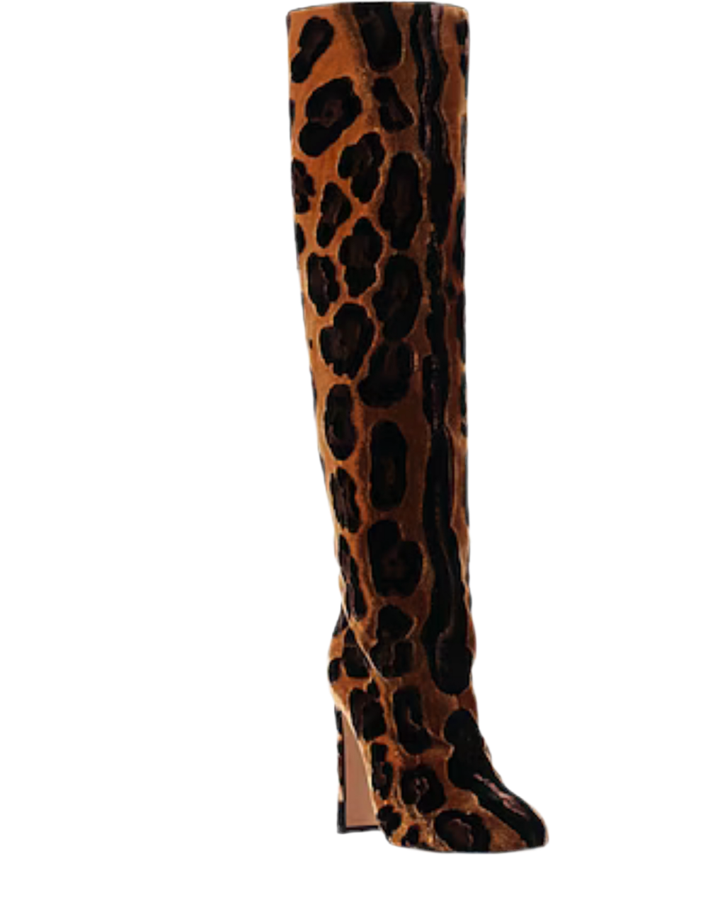 DOLCE & GABBANA Brown Giraffe Velvet Boots