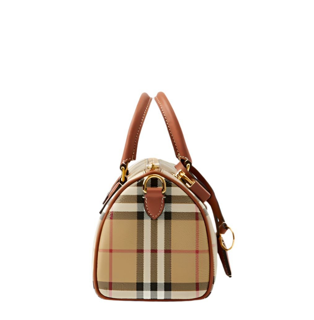 BURBERRY CHECK MINI BOWLING BAG