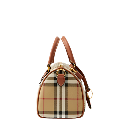 BURBERRY CHECK MINI BOWLING BAG