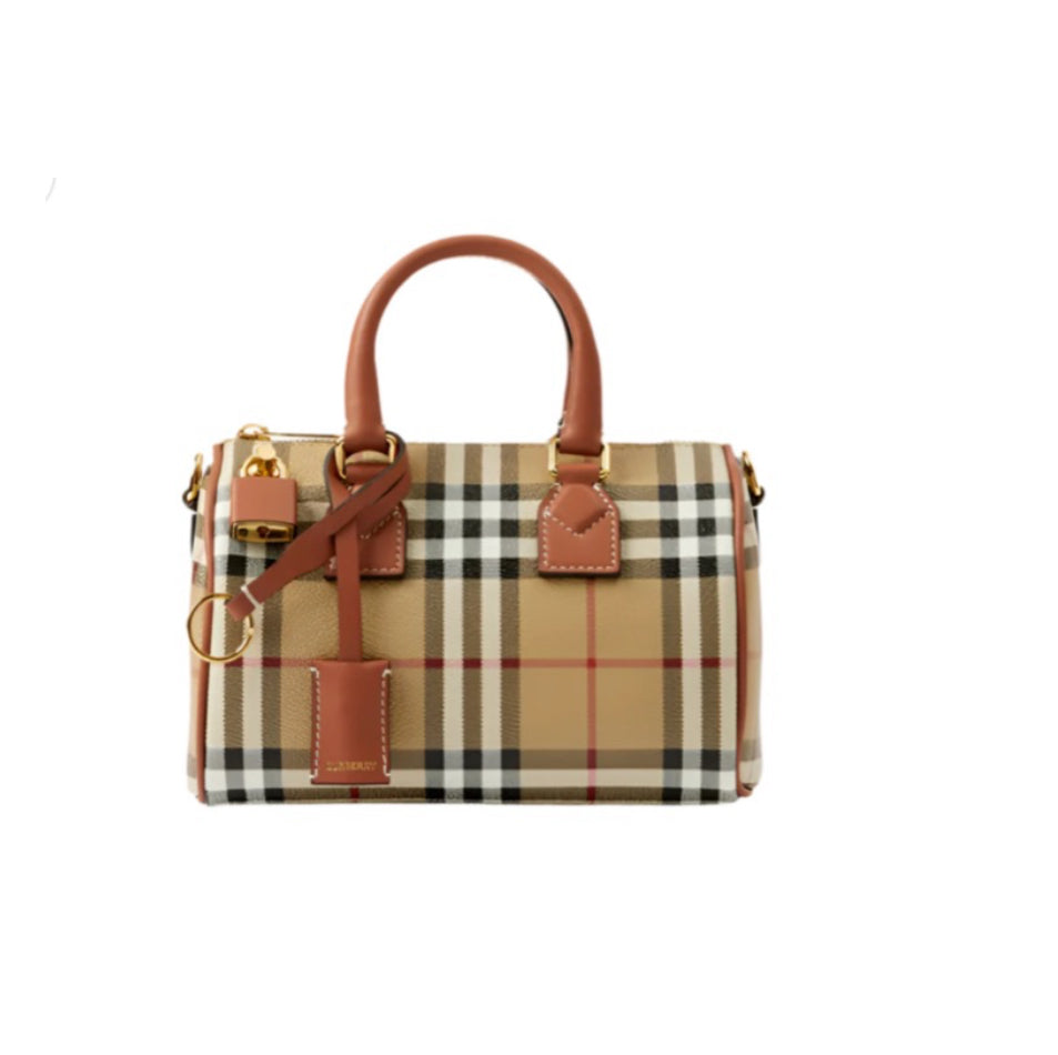 BURBERRY CHECK MINI BOWLING BAG