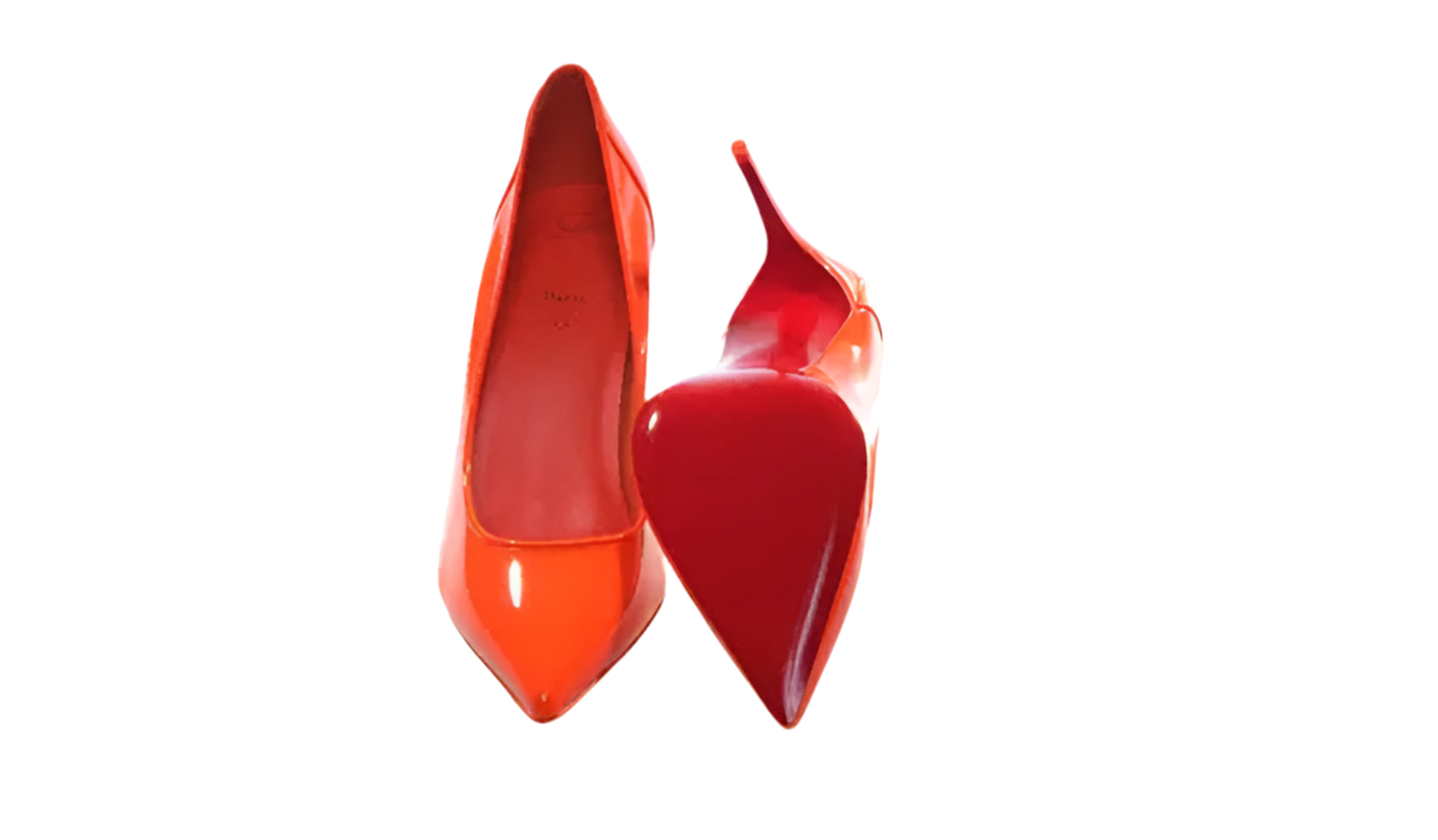 Christian Louboutin
SPORTY KATE ORANGE PATENT LEATHER HIGH HEEL PUMPS