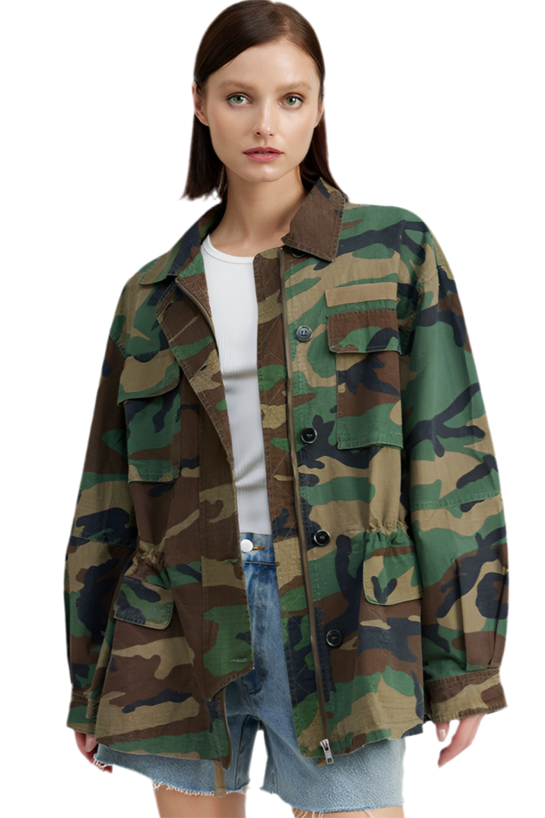 “CARMAN” CAMO OVERSIZED JACKET