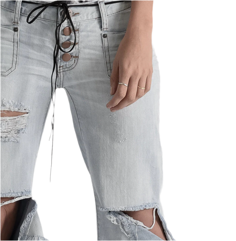 ONE TEASPOON Low waisted
Light Blue Cotton Jeans