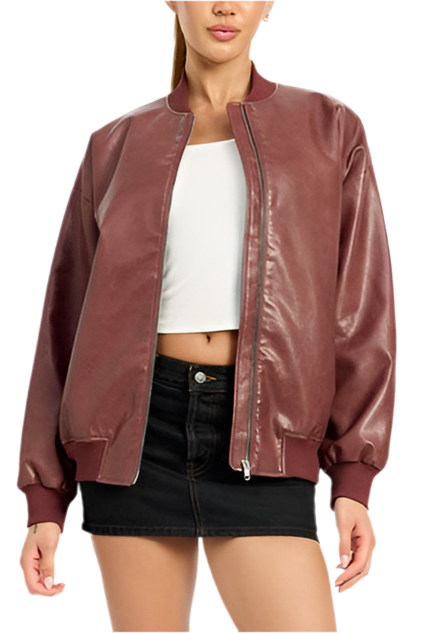 “VICTORIA” VINTAGE LEATHER BOMBER JACKET