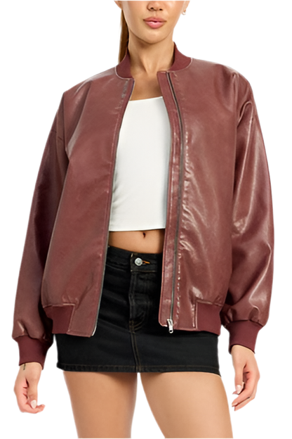 “VICTORIA” VINTAGE LEATHER BOMBER JACKET