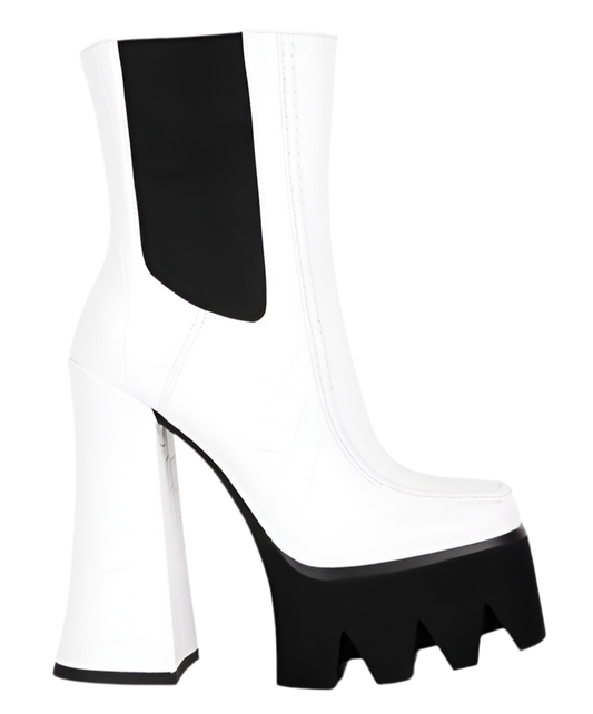 “ELIZABETH” Platform Heel Chelsea Boots