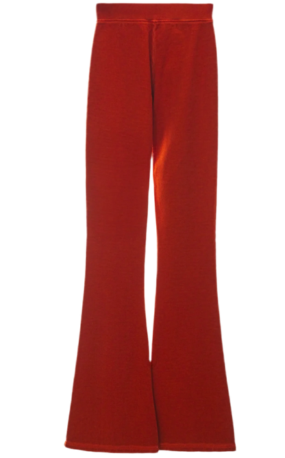 DSQUARED2 RED HIGH WAIST FLARED TROUSERS