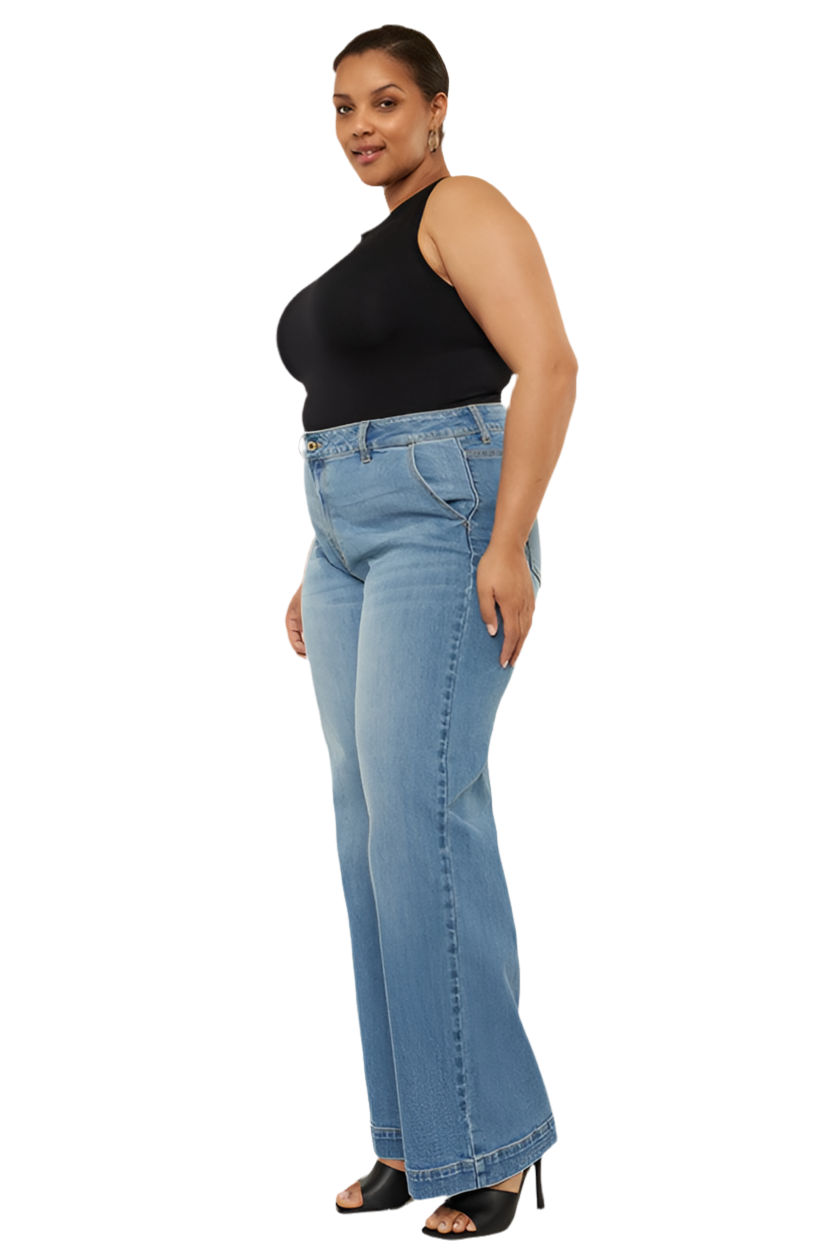 CURVY HIGH RIDE WIDE LEG JEANS