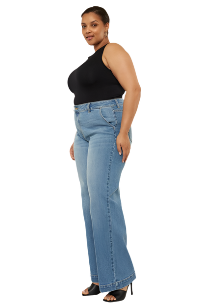 CURVY HIGH RIDE WIDE LEG JEANS