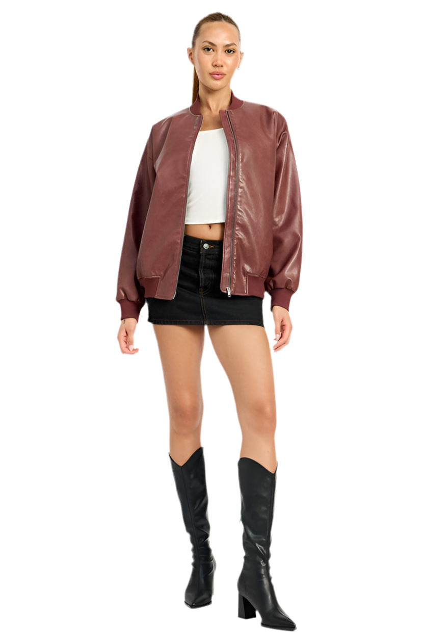 “VICTORIA” VINTAGE LEATHER BOMBER JACKET