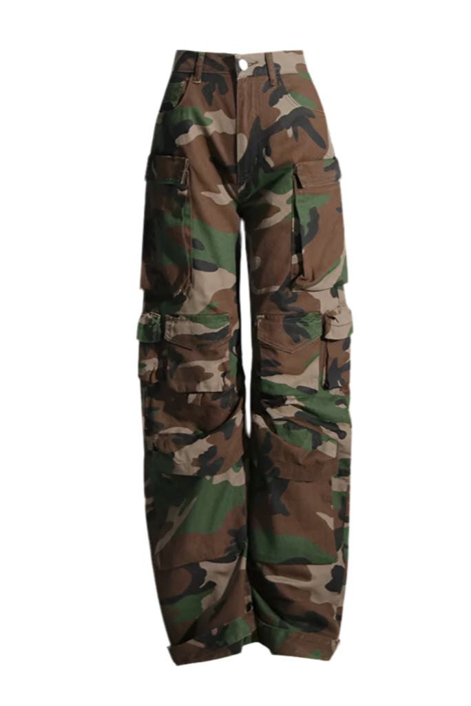 “BECKY” Cargo Camouflage Denim Pant