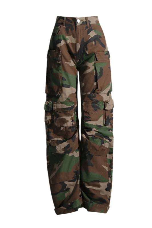 “BECKY” Cargo Camouflage Denim Pant