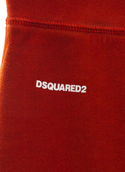 DSQUARED2 RED HIGH WAIST FLARED TROUSERS