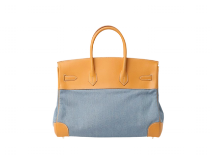 HERMÈS - 
HERMÈS Birkin Barenia And Denim 35 Handbag [pre-owned]