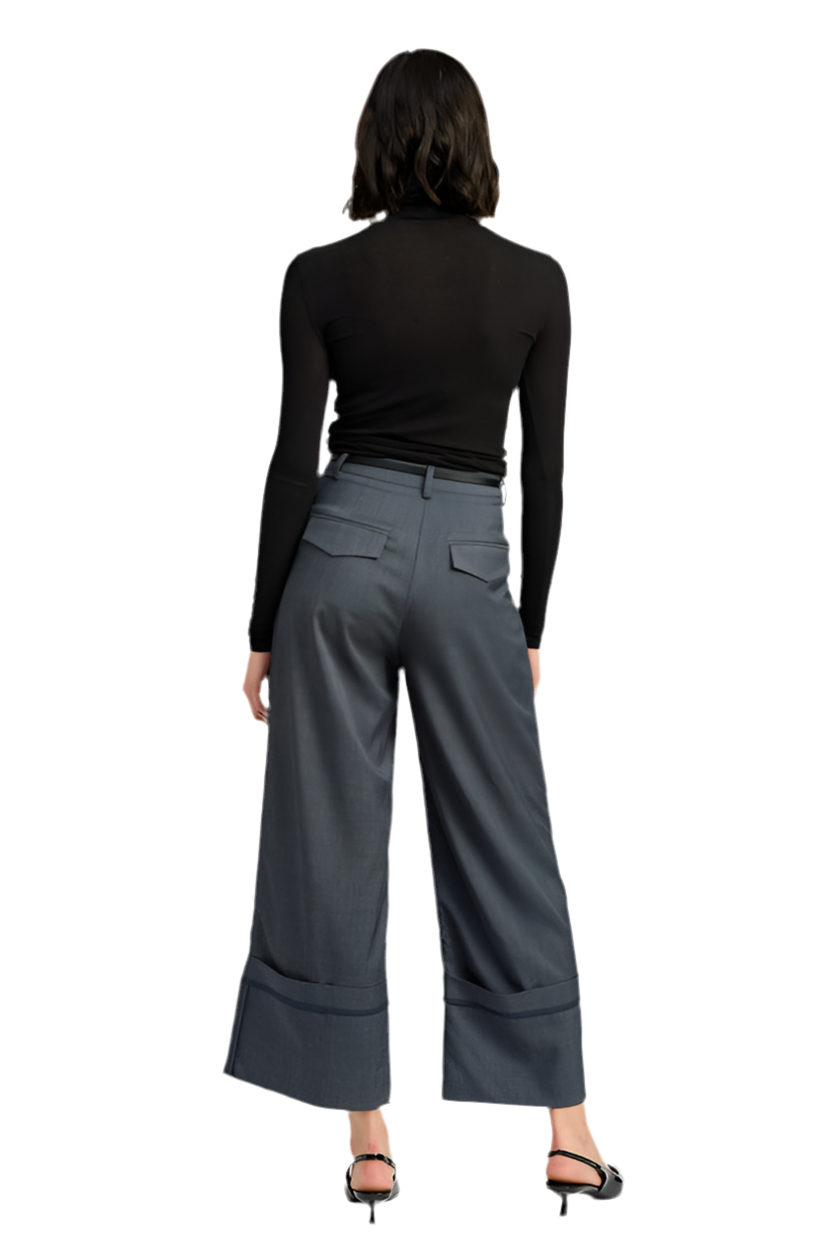 “MAX” FOLD OVER PLEATED PANTS