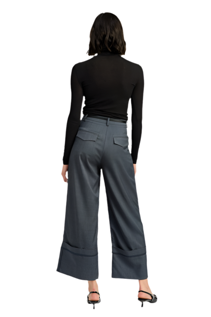 “MAX” FOLD OVER PLEATED PANTS