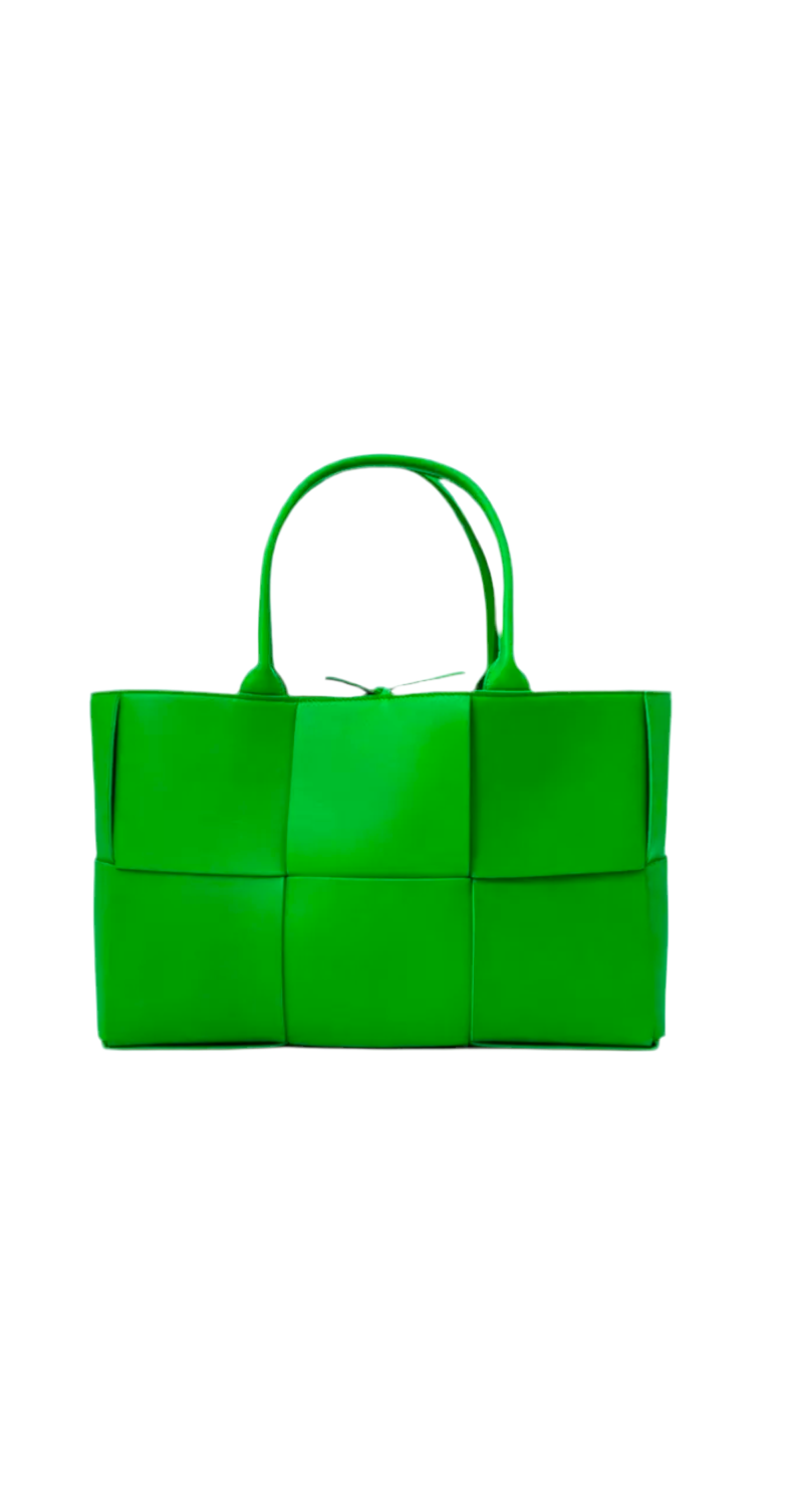 BOTTEGA VENETA Green Arco Medium Leather Tote