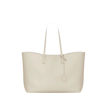 SAINT LAURENT
WHITE CALF LEATHER TOTE SHOULDER BAG