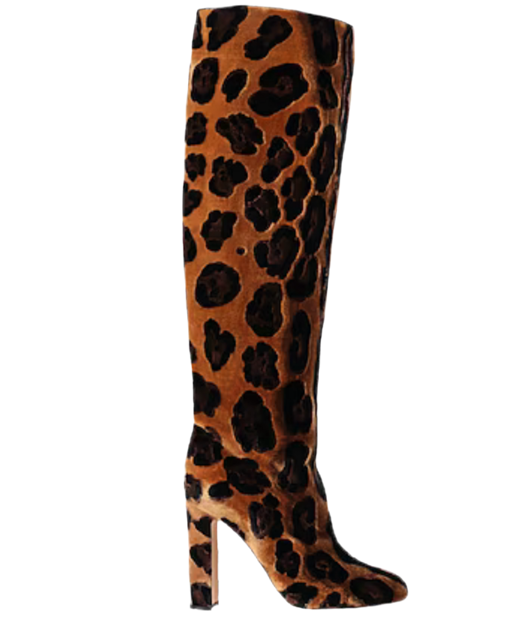 DOLCE & GABBANA Brown Giraffe Velvet Boots