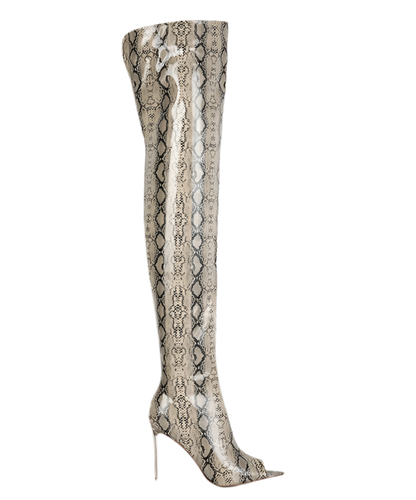 “DARRA” Snake Print Stiletto Long Boots