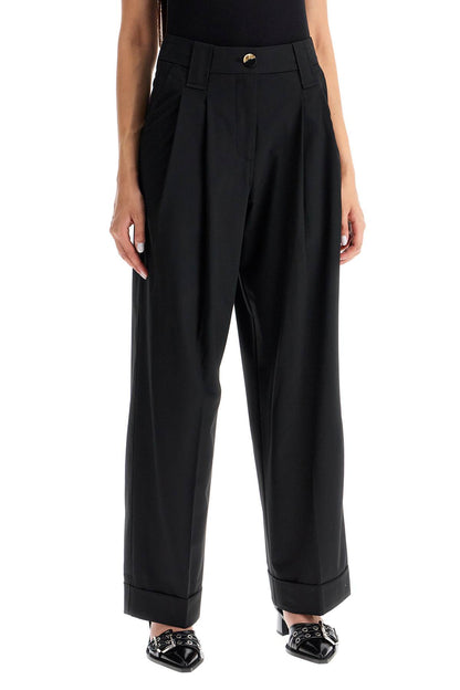 Ganni Ganni double pleat fluid trousers