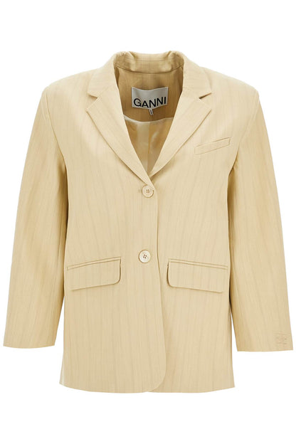 Ganni Ganni striped boxy blazer